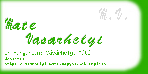 mate vasarhelyi business card